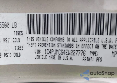 2014 Jeep Cherokee Latitude z USA, uszkodzony, nr VIN 1C4PJMCS4EW227776